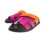 Hermès Chypre Sandals 'Rose Chapas / Orange Synthétique' - Image 4