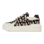 VALENTINO GARAVANI Off-White & Brown One Stud XL Sneakers - Image 2